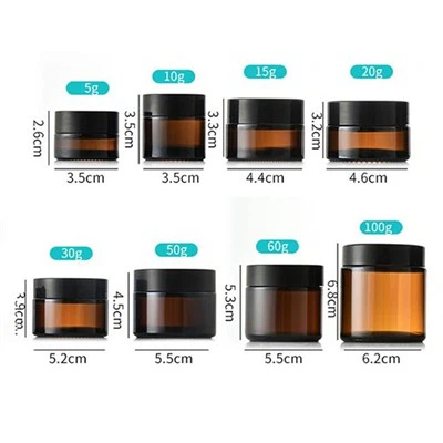 Amber Glass Cream Jar